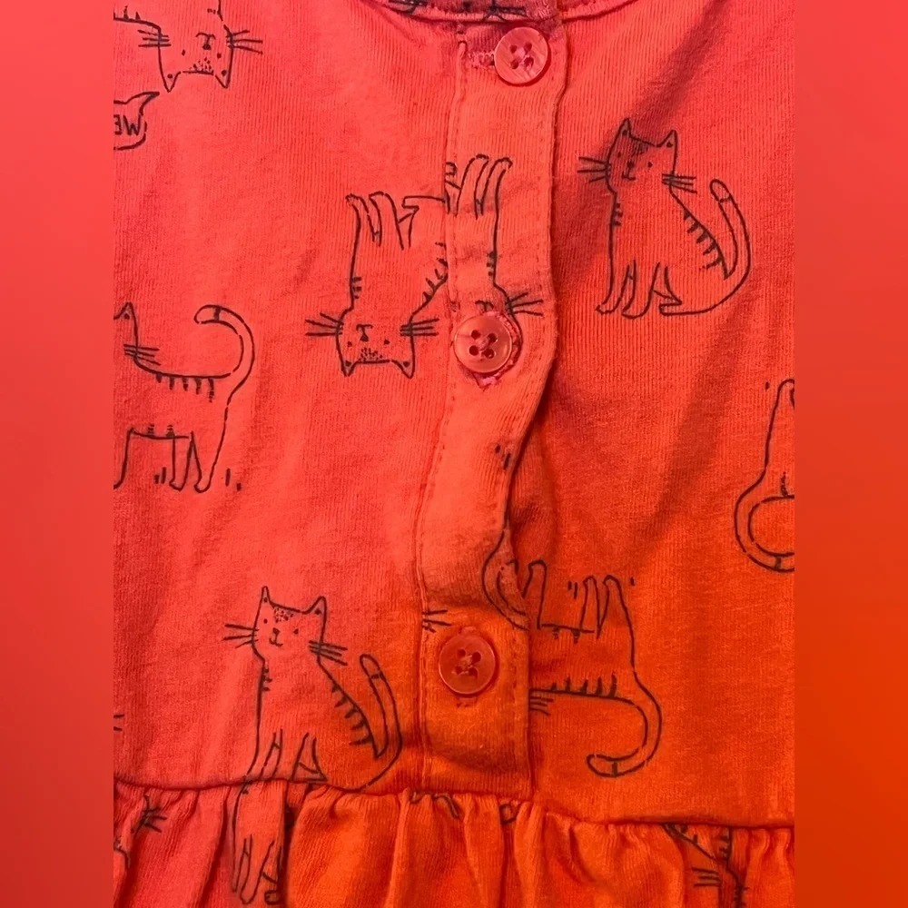 Carter’s girls sleeveless dress with cats - Size 24 months -  Red